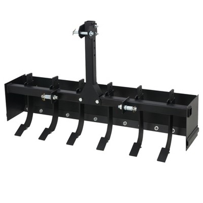 Box Blade Tractor Attachment CAT-0 Box Scraper with 55 inch Width Great for Leveling, Grading, Landscaping