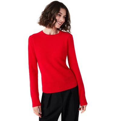 Style Republic 100% Pure Cashmere Crew Neck Women's Sweater - Red : Target