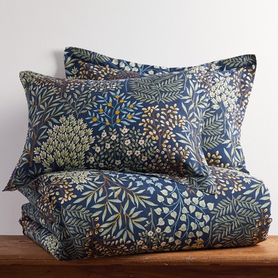 English Forest Navy Cotton Full/Queen Duvet Cover Set