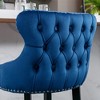 Lyngins Luxury Counter Height Bar Stool Set of 2, Waist-Wrapping Backrest, Counter Stools with Back Buttons, Dining Chairs for Kitchen/Home Bar - 2 of 4