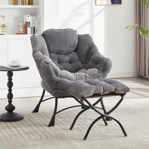 Sapphtopaz Accent Chair Lazy with Ottoman Lounge Chair with Armrests and a Side Pocket Living Room Chair Sofa Chair Comfy Chair - 1 of 4