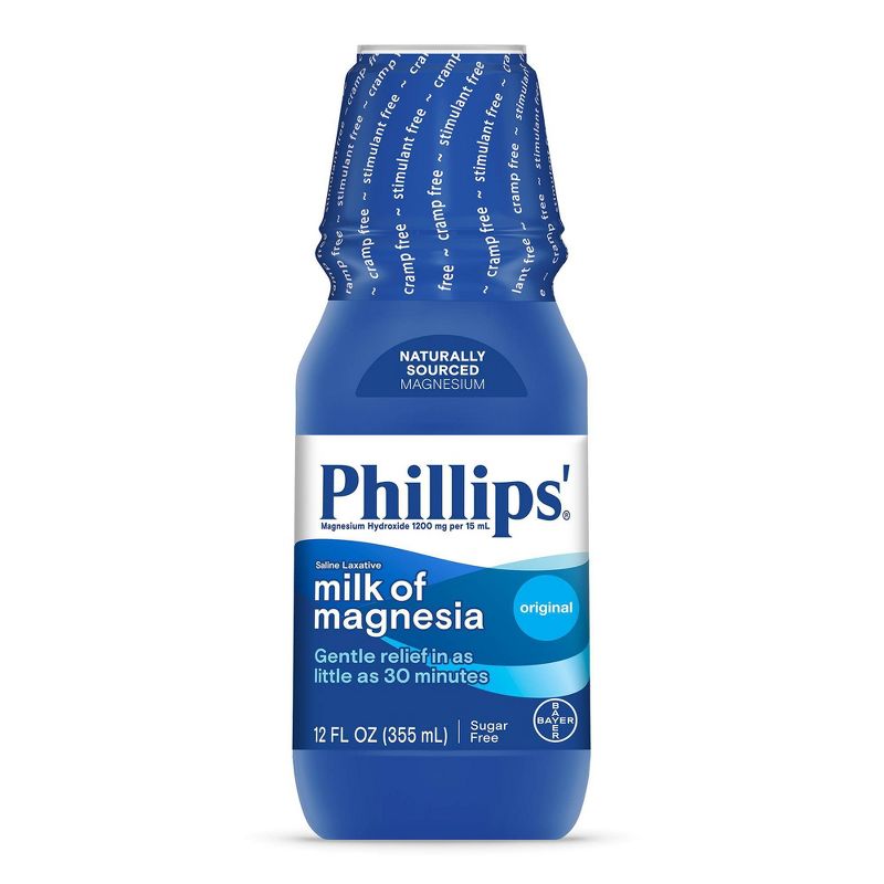 Phillips&#39;  Milk of Magnesia Liquid Laxative Constipation Relief - Original Flavor - 12oz, 1 of 9
