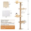 Mewoofun Pet Tower Wall Mounted Cat Scratching Pad for Small to Large Cat, Indoor Wood Cat Tree with Hammock, Scratcher Perch, Brown, 6.7"*6.7"*69.1" - 2 of 4