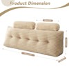 Bekrvio 39”/59”/79” Large Bolster Triangular Headboard Wedge w/2 Neck Roll Pillows Reading Pillows - 2 of 4