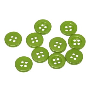 Unique Bargains Resin Craft DIY Round Flat 4-Hole Replacement Sewing Buttons 10 Pcs - 1 of 4
