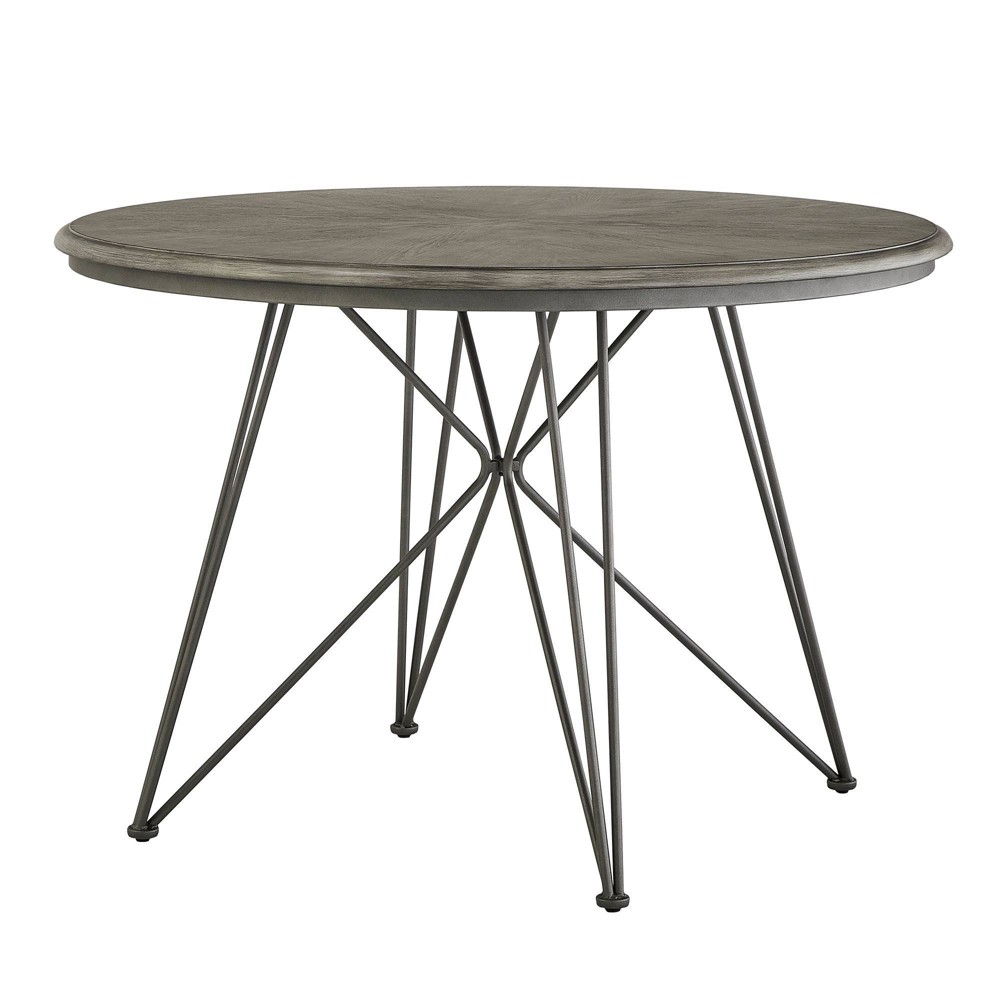 Photos - Dining Table 45"W Nowell Round  Iron/Gray Finish - Inspire Q