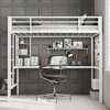 Coucheta Twin Loft Bed with Desk & Storage, Heavy Duty Metal Frame, Safety Guardrail & Ladder, Steel Slats, Space Saving for Kids & Adults - 3 of 4