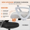 NicBex Adjustable Height Home Office Mesh Chairs with Fixed Armrest and Universal Wheels for Work Study - 4 of 4