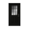 Wooakway 36"W×80"H 9-Lite 2-Panel Exterior Frosted Glass Prehung Front Entry Door Primed Interior Fiberglass Entrance Door - 4 of 4