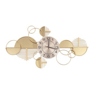 YIYIBYUS Creative Modern Metal Wall Clock, Personality Glass Decor Large Wall Clock with Silent Movement - 1 of 4