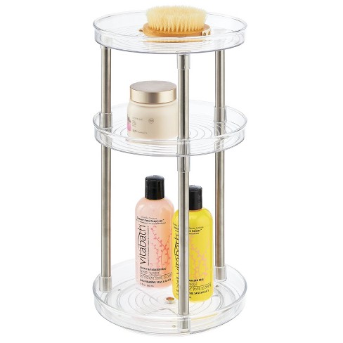 Makeup Skincare Organizer Perfume Rotating Wood Cosmetic Display, 2 Tier  Lazy Susan Turntable for Vanity, Bathroom