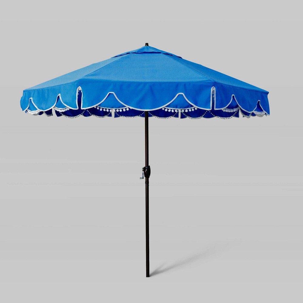 Photos - Parasol 9' x 9' Sunbrella Casa Series Patio Umbrella with Auto Tilt Regatta Dark B