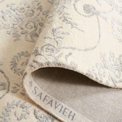 Hand-tufted Elegance Round Gray Wool & Viscose Rug - 59"