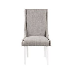 25" Hollyn Dining Chair Gray Linen and White Finish - Acme Furniture - 1 of 4