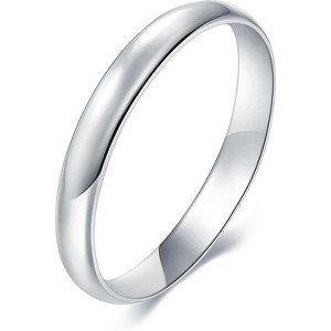 925 Sterling Silver Stacking Rings - Plain Dome Comfort Fit Wedding Band Set in 1.5/2/3mm, Size 4-12 - 1 of 4