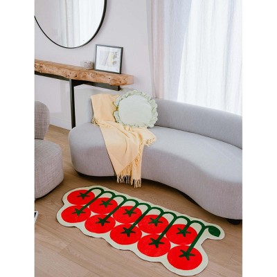Lany Space Irregular Tomato Runner Rug, 2.5'x4'