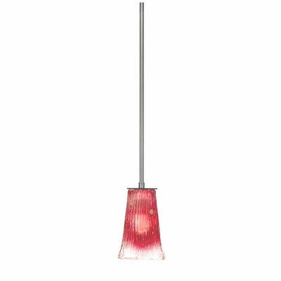 Toltec Lighting Apollo 1 - Light Pendant in  Graphite with 5" Square Raspberry Crystal  Shade
