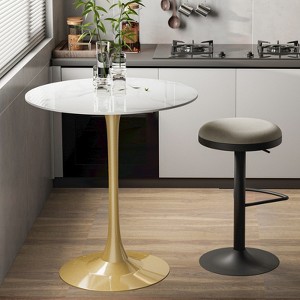 Artloge 100cm High Round Bar Height Bistro Pub Table Sintered Stone-top Breakfast Table - 1 of 4