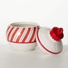 7.75"H Sullivans Christmas Red White Striped Candy Jar, Red-White, Indoor Christmas Decor - 4 of 4