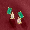 RS Pure by Ross-Simons Opal and .40 ct. t.w. Emerald Toi Et Moi Earrings in 14kt Yellow Gold - 3 of 4
