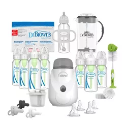 Dr. Brown's All-in-One Anti-Colic Baby Bottle and Bottle Warmer Newborn Gift Set