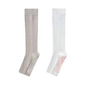 Anna-Kaci Unisex Non-Slip Crew Socks Two-Pack with Gripper Soles and Soft Stretch Fabric - 1 of 4