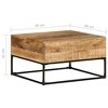 vidaXL Coffee Table 26.8 in.x26.8 in.x16.1 in. Rough Mango Wood - 4 of 4