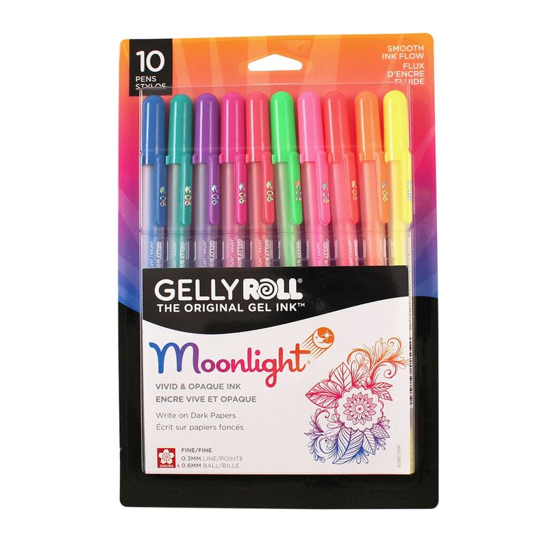 Sakura Gelly Roll Moonlight Pens, 0.6 mm Fine Tip, Set of 10, 1 of 12