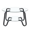 Dolonm Retro Minimalist Metal Frame Glass Coffee Table, 31.5" L x 31.5" W x 17.7" H - 2 of 4