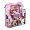 Angel Sar 3 Story Dollhouse Playset with Furniture, Multi-Room Doll Cottage for Girls Aged 3+, Wooden Doll House for Role Playing Games - 2 of 4
