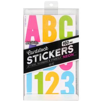 Letter Alphabet Number Stickers, Reflective Glitter Green 1 81  Count/Sheet,6pcs