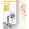 DOMETOUR Magnetic Door Stopper 2 Pack, Stainless Steel Heavy Duty Door Holder Stops, Wall/Floor Mount, for Bottom Top of Door Silver - 2 of 4