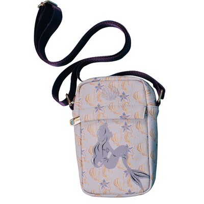 Disney Bag, Crossbody, The Little Mermaid Ariel Sitting Pose Silhouette and Shells, Vegan Leather
