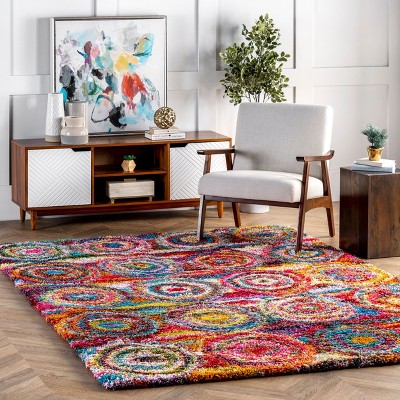 Nuloom Kindra Circles Shaggy Shags Indoor Area Rug
