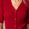 Hope & Henry Women's Organic Puff Sleeve Button Front Sweater, Adult - 3 of 4