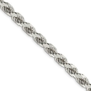 Black Bow Jewelry Men's 7mm Sterling Silver D/C 8 Sided Solid Rope Chain Necklace - 1 of 4