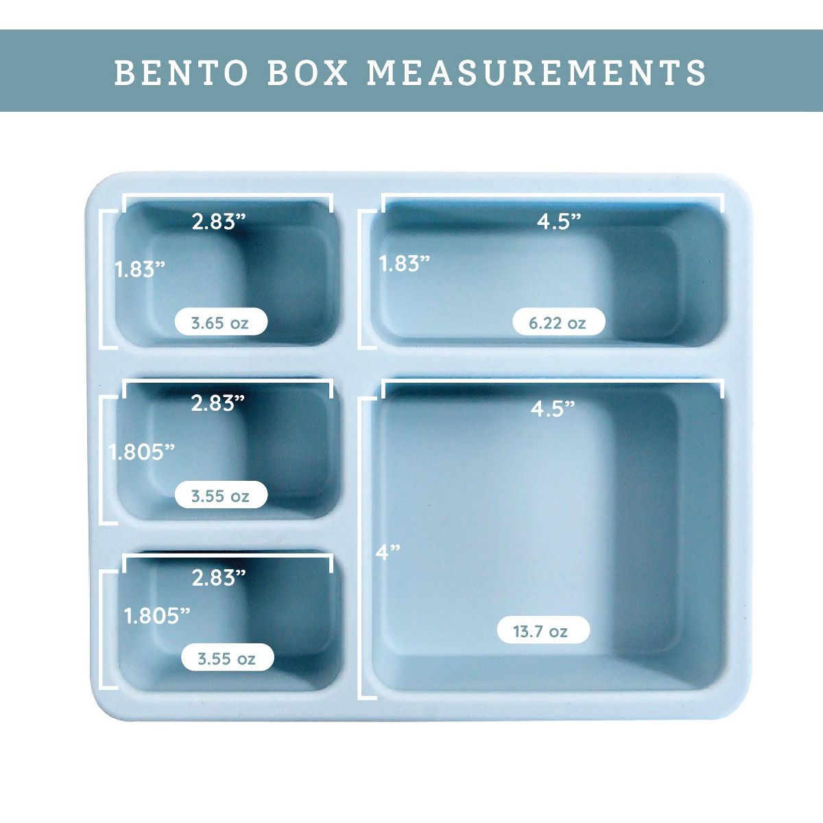 Austin Baby Co Leak-proof Silicone Bento Box for Toddlers and Kids- Durable & Eco-Friendly five compartment Lunch Box - thumbnail 3