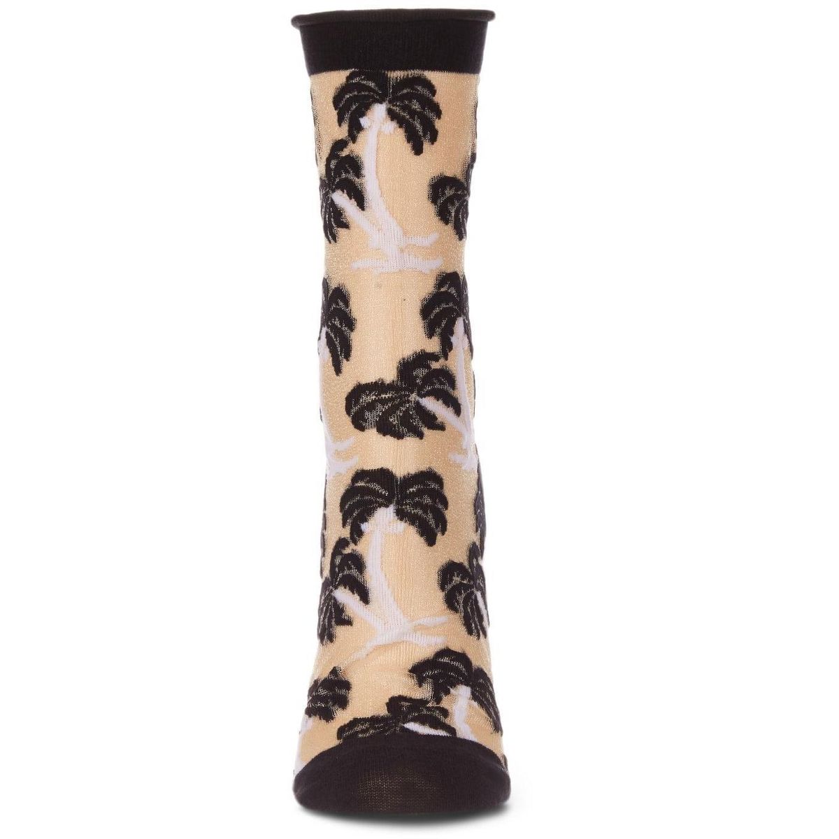 Memoi Palm Tree Sheer Women's Ankle Socks - thumbnail 2
