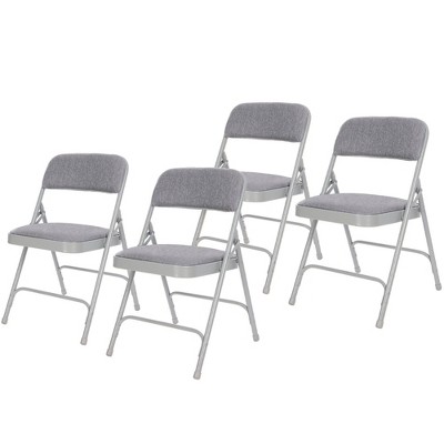 Set Of 4 Deluxe Fabric Padded Folding Chairs And Frame Gray Hampden   GUEST E15cef73 678a 4ae0 97f2 3b716f911323