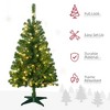 Whisen 4FT Prelit Artificial Christmas Tree with 208 Branches, 100 LED Lights, Auto Open - Green - 4 of 4