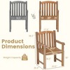 Costway 1/2/4 PCS Teak Wood Patio Dining Chair Outdoor Armchair with Slatted Seat & Solid Legs - 3 of 4