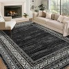 Modern Washable Area Rug, Non-Slip Stain Resistant Low Pile Carpet with Border for Living Room, Bedroom & Kitchen - 2 of 4