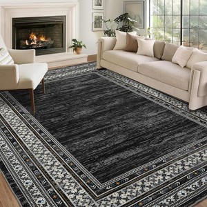 Coucheta Washable Runner Rug, Non-Slip Low-Pile Kitchen Bathroom Rug, Border Carpet for Hallway Bedroom Laundry, Multi-Color & Size - 1 of 4