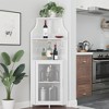 Corner Wine Cabinet, Metal Wine Holder Stand Holds 50+ Bottles & Glassware, Floor Wine Storage for Kitchen Dining Room Office Bar - 2 of 4