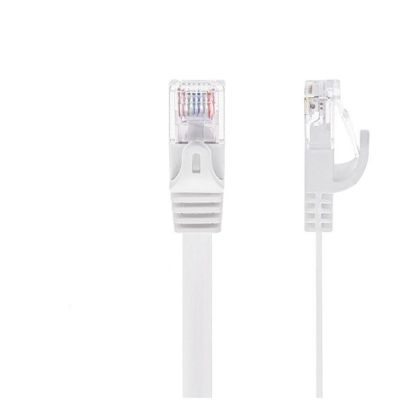 Monoprice Cat6 50 Feet White Flat Patch Cable, UTP, 30AWG, 550MHz, Pure Bare Copper, Snagless RJ45, Flexboot Series Ethernet Cable, 2 of 5