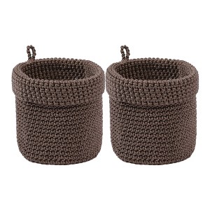 REGALWOVEN Odorless Cotton Rope Handcrafted Compact Size Multi-Use Open Storage Bins 5.1 x 5.5 Inch 2 Packs - 1 of 4