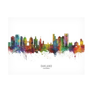 Trademark Fine Art Michael Tompsett 'Oakland California Skyline Named' Canvas Art - 1 of 4