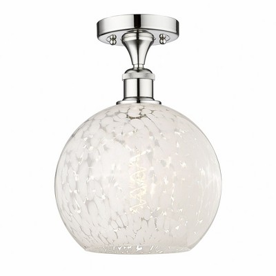 White Mouchette - 1 Light Semi-Flush Mount In Modern Style-11.88 Inches Tall and 10 Inches Wide