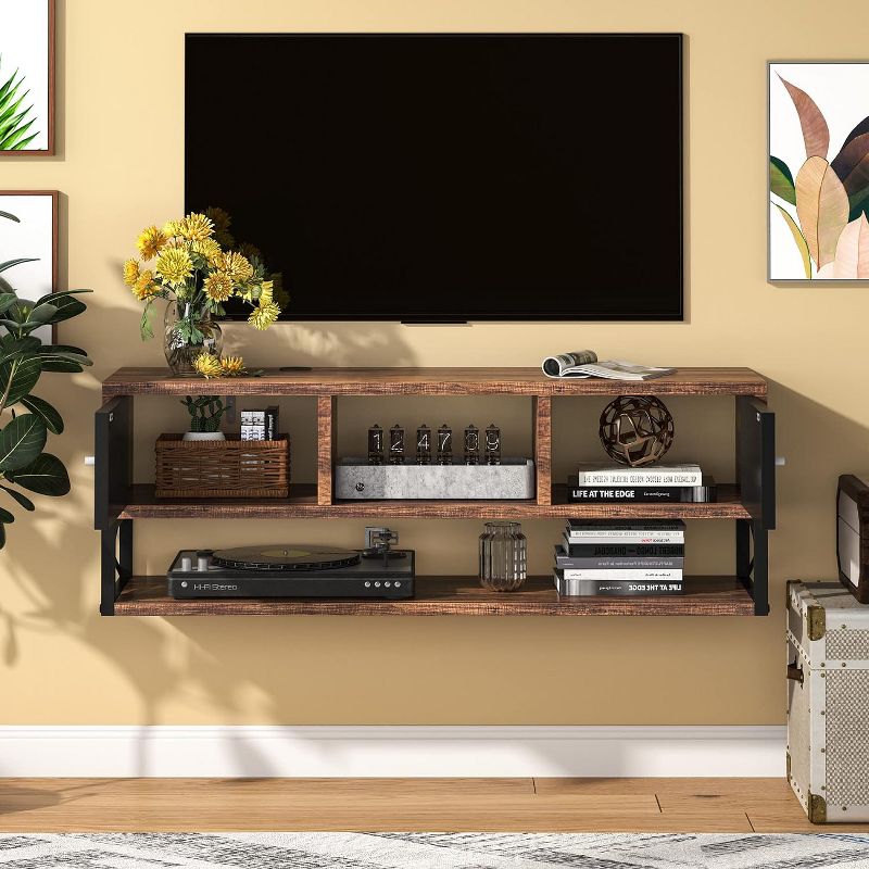 Tribesigns 40” Farmhouse Floating TV Stand, Wall Mounted Media Console, 2 of 7