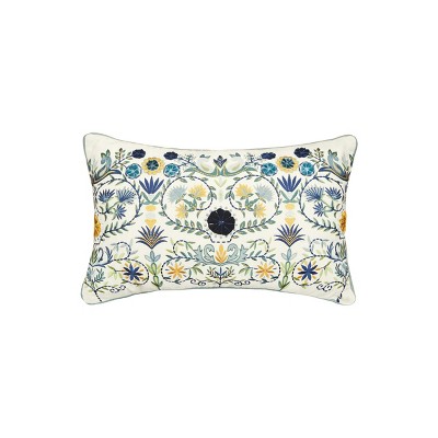 St. Claire - Embroidered Flower Decorative Pillow - Gold, Grey, White -  Levtex Home : Target